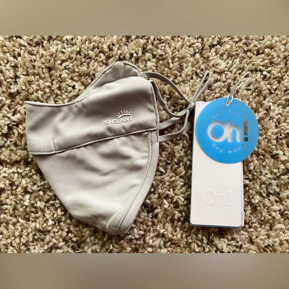 UV protection face Mask by Oh Sunny light Grey Breathable unisex New